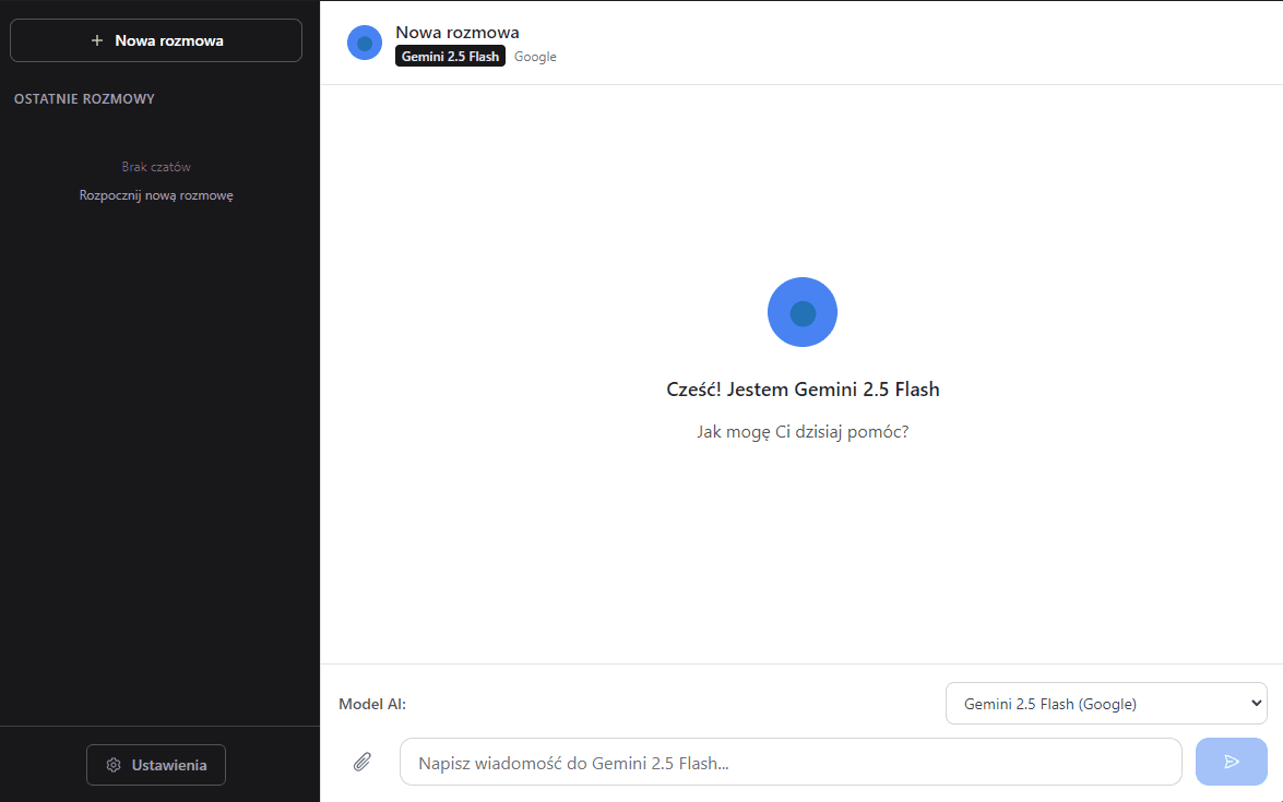 myLLM - Aplikacja do czatowania z modelami AI